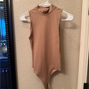 Abercrombie & Fitch Tan Sleeveless Bodysuit